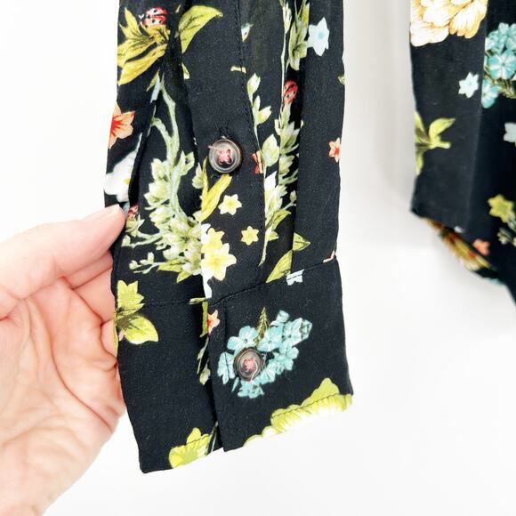 MAEVE By Anthropologie Womens Whimsy Floral Print Button Down Blouse Size 4 - Picture 5 of 8